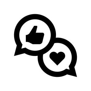 Advertising Advertisement Chat Like Hand Heart Bubbles Communication icon