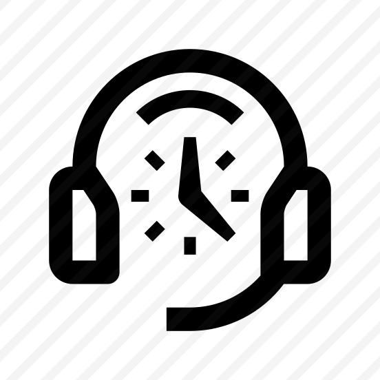 Live Chat Customer Care Headphones Headset Clock Time Interval Working Hours Service Support Call Center preview