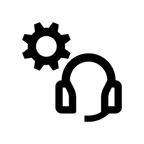 Live Chat Customer Care Headphones Headset Settings Options Configuration Cogwheel Gear Service Support Call Center icon