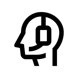 Live Chat Customer Care Operator Human Person Head Headphones Headset Service Support Call Center icon