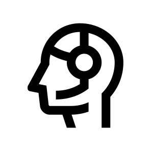 Live Chat Customer Care Operator Human Person Head Headphones Headset Service Support Call Center Two icon