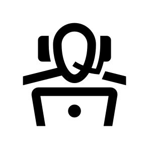 Live Chat Customer Care Operator Human Person Headphones Headset Laptop Computer Pc Service Support Call Center icon