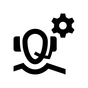 Live Chat Customer Care Operator Human Person Headphones Headset Settings Options Configuration Cogwheel Gear Service Support Call Center icon