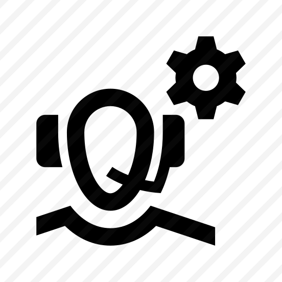 Live Chat Customer Care Operator Human Person Headphones Headset Settings Options Configuration Cogwheel Gear Service Support Call Center preview