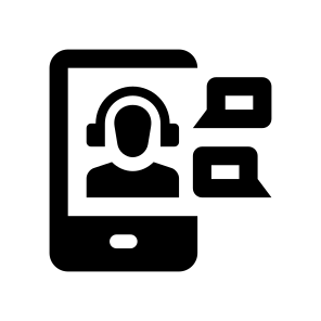 Live Chat Customer Care Smartphone Mobile Operator Message Messaging Online Service Support Call Center Line icon