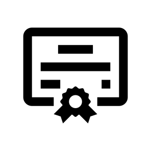 Certificate Diploma Patent Document Paper Seal Official Five Line icon