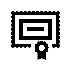 Certificate Diploma Patent Document Paper Seal Official Four Line icon