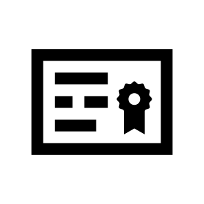 Certificate Diploma Patent Document Paper Seal Official One Line icon