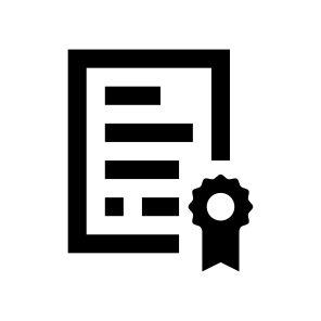 Certificate Diploma Patent Document Paper Seal Official Six Line icon