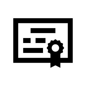 Certificate Diploma Patent Document Paper Seal Official Two Line icon