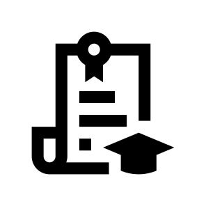 Certificate Diploma Roll Graduate Patent Document Paper Seal Official Line icon
