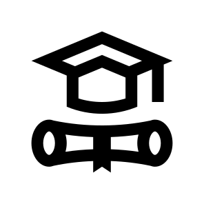 Certificate Diploma Roll Scroll Graduate Patent Document Paper Seal Official One Line icon