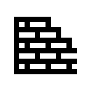 Bricks Wall Construction Two Icon icon