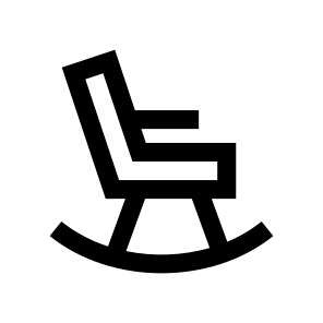 Chair Rocking Two Line Icon icon