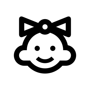 Baby Child Girl Bow Icon icon
