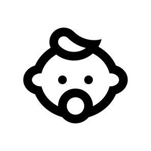 Baby Child Kid Newborn Two Line icon
