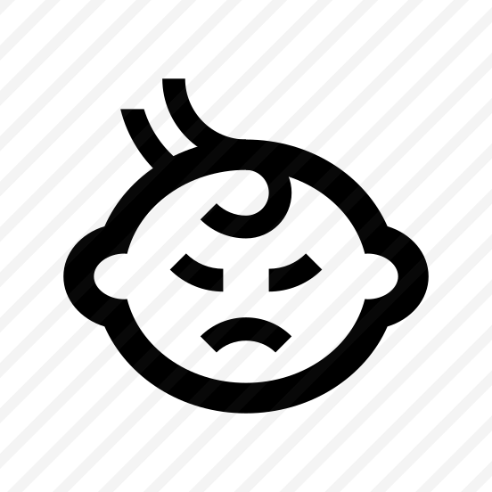 Baby Face Boy Angry Outline Basicons preview