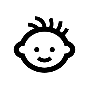 Baby Face Boy Smile Outline Basicons icon