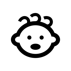 Baby Face Boy Surprised Outline Basicons icon