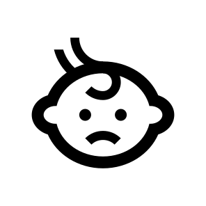 Baby Face Boy Unhappy Outline Basicons icon