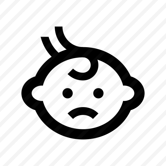 Baby Face Boy Unhappy Outline Basicons preview