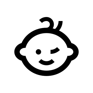 Baby Face Boy Winking Outline Basicons icon