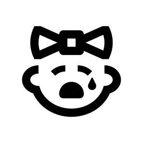 Baby Face Girl Crying Bow Outline Basicons icon
