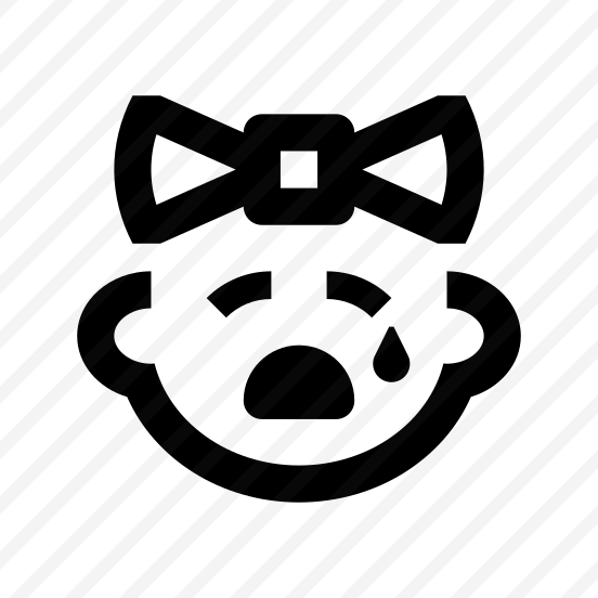 Baby Face Girl Crying Bow Outline Basicons preview