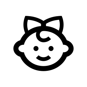Baby Face Girl Smile Bow One Outline Basicons icon
