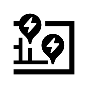 Ev Car Electric Map Station Electricity icon