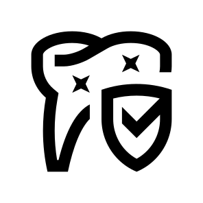 Dentistry Tooth Molar Protection Shield Shine Check Dental Line icon