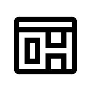 Browser Site Two Window Layout Line icon