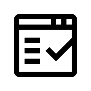 Window Browser Site Webpage Text Check Layout Line icon