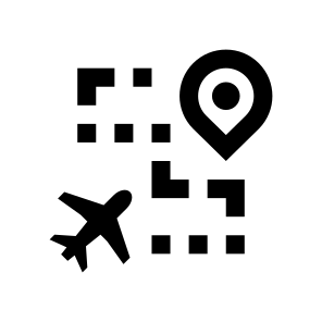 Airport Plane Airplane Route Flight Destination Point icon