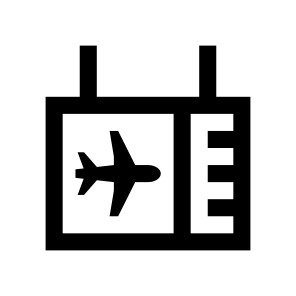 Airport Schedule Of Departures Arrivals Navigation Pointer Sign icon
