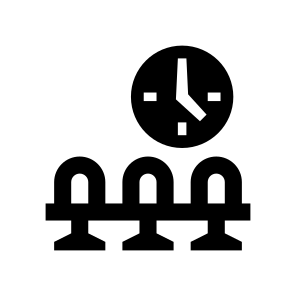 Airport Waiting Hall Lounge Chairs Clock Time icon