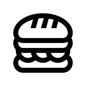 Fast Food Sandwich Nutrition Three Line icon