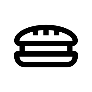 Fast Food Sandwich Nutrition Two Line icon
