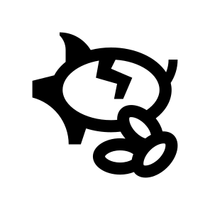 Coins Piggy Bank Savings Broken icon