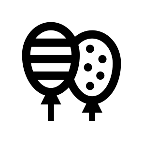 Birthday Balloons Gift Present Decoration Two Line icon