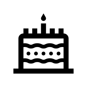 Birthday Cake Dessert Sweet Five Line icon