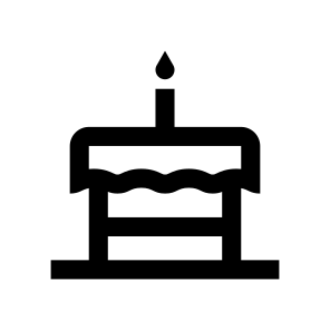 Birthday Cake Dessert Sweet Four Line icon