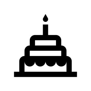 Birthday Cake Dessert Sweet One Line icon