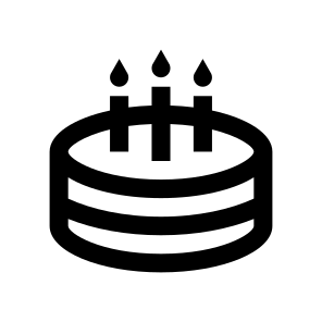 Birthday Cake Dessert Sweet Six Line icon
