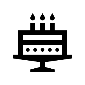 Birthday Cake Dessert Sweet Three Line icon