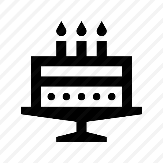 Birthday Cake Dessert Sweet Three Line preview