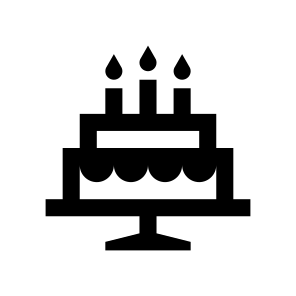 Birthday Cake Dessert Sweet Two Line icon