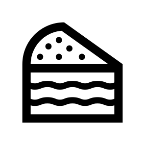 Birthday Cake Piece Dessert Sweet One Line icon