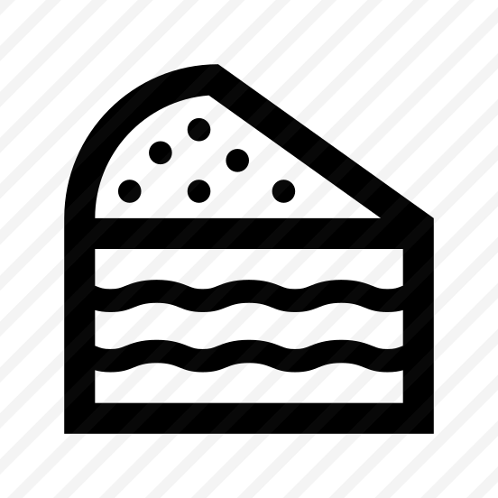 Birthday Cake Piece Dessert Sweet One Line preview