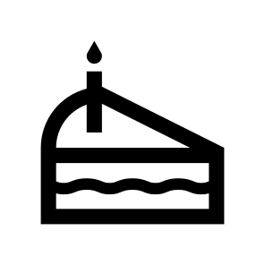 Birthday Cake Piece Dessert Sweet Two Line icon